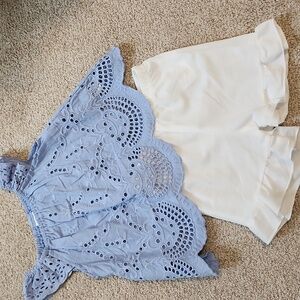 Cute Eyelet Top with shorts